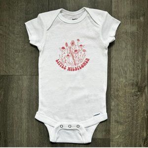 Baby Girl Onesie Little Wildflower Pink and White Size 3-6 Months Brand New